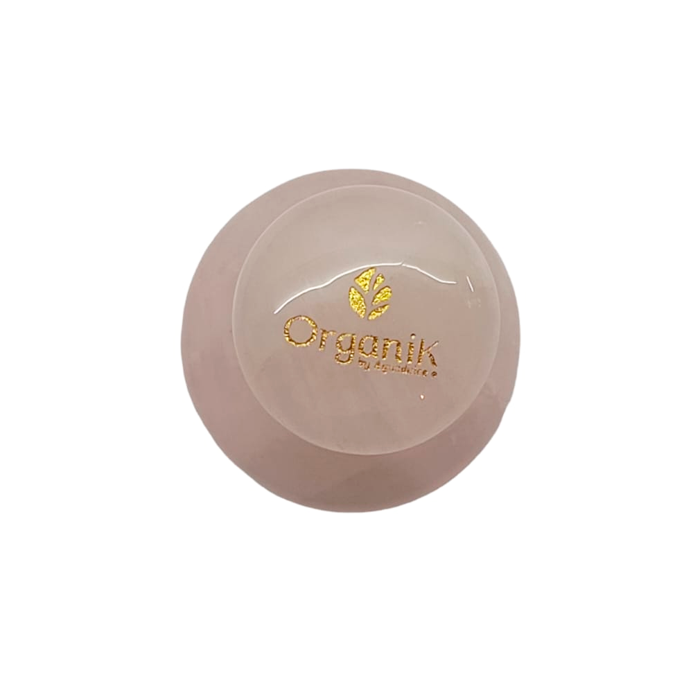 Gua sha facial en forma de hongo en cuarzo rosa