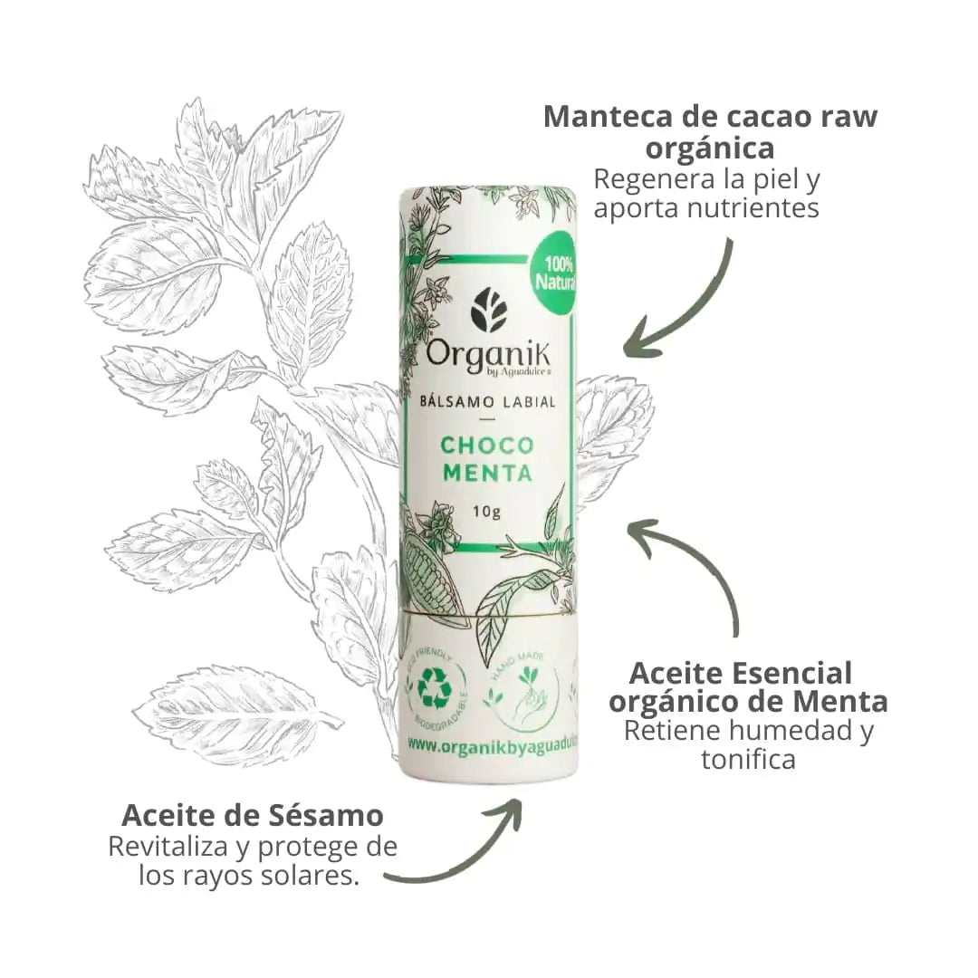 Bálsamo labial natural Choco Menta 10 g